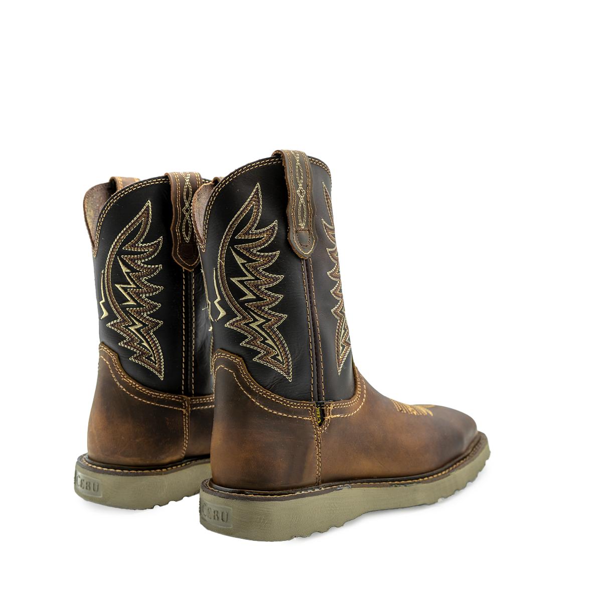 Steel Toe Work Boots Western Style in Honey Angus Cebu boots