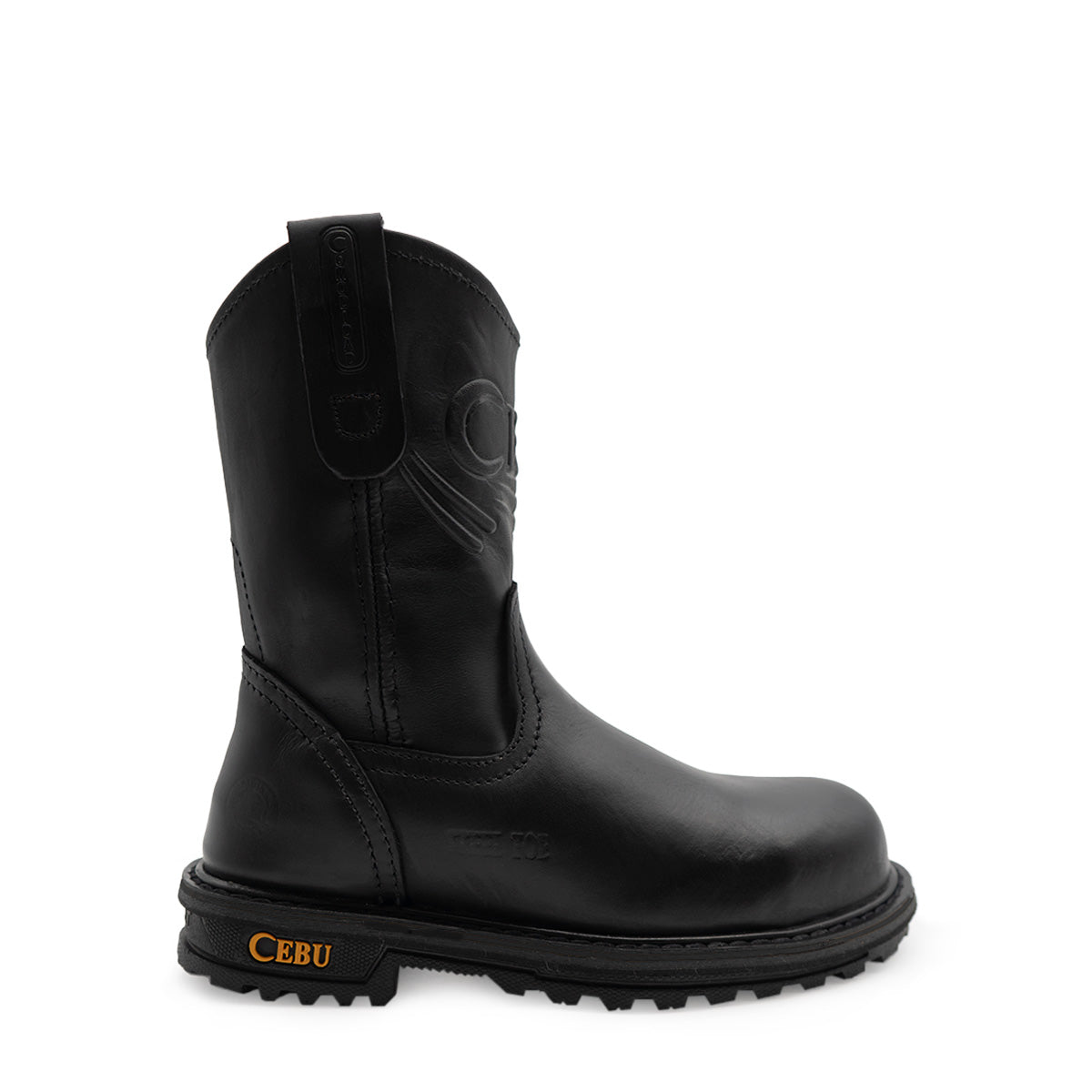 Black pull up work boots online