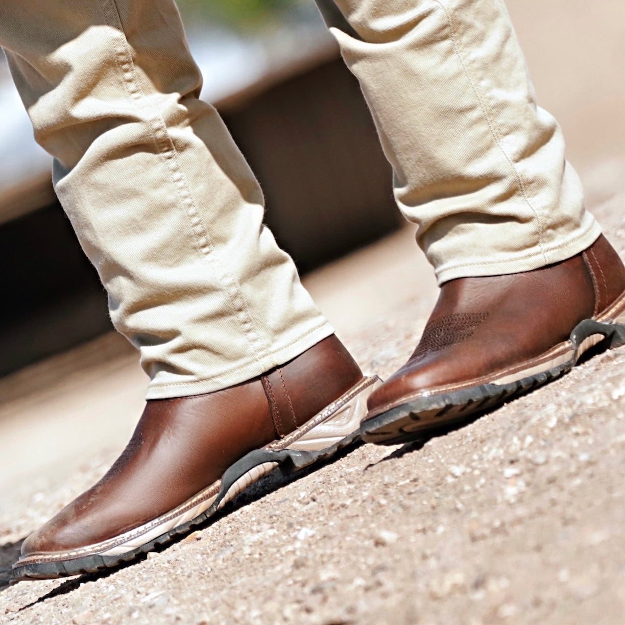 Ultra Lightweight Brown Work Boots with Aqua Detailing Cebu boots